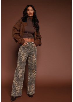 Panterkowe Jeansy High Waist o Szerokim Kroju Quelire ze sklepu renee.pl w kategorii Jeansy damskie - zdjęcie 185895909