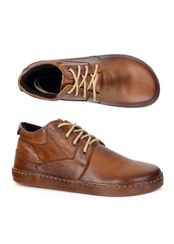 BAREFOOT Męskie buty skórzane sznurowane minimalistyczne 116KZ jasny brąz ze sklepu butyolivier w kategorii Półbuty męskie - zdjęcie 185896978