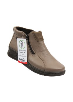 Wygodne botki damskie z miękkiej skóry khaki Helios Komfort 786 ze sklepu ulubioneobuwie w kategorii Botki - zdjęcie 185897477