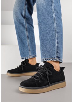 Czarne Sneakersy na Kauczukowej Podeszwie Lurrive ze sklepu born2be.pl w kategorii Buty sportowe damskie - zdjęcie 185897908