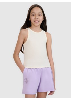 Dziewczęcy top basic 4F 4FJWSS25TSLEF111 - biały ze sklepu Sportstylestory.com w kategorii Bluzki dziewczęce - zdjęcie 185900079
