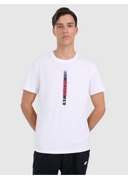 Męsksi t-shirt z nadrukiem 4F 4FRAW25TTSHM3225 - biały ze sklepu Sportstylestory.com w kategorii T-shirty męskie - zdjęcie 185900437