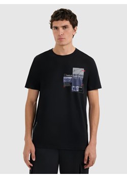 Męski t-shirt z nadrukiem 4F 4FRAW25TTSHM3256 - czarny ze sklepu Sportstylestory.com w kategorii T-shirty męskie - zdjęcie 185900525