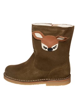 kmins Skórzane botki zimowe w kolorze brązowym ze sklepu Limango Polska w kategorii Buty zimowe dziecięce - zdjęcie 185907846