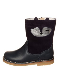 kmins Skórzane botki zimowe w kolorze granatowym ze sklepu Limango Polska w kategorii Buty zimowe dziecięce - zdjęcie 185907866