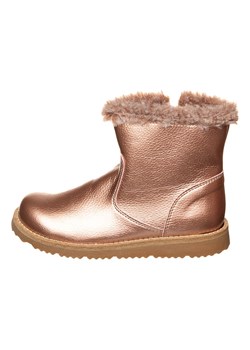 kmins Skórzane botki zimowe w kolorze złotym ze sklepu Limango Polska w kategorii Buty zimowe dziecięce - zdjęcie 185907907