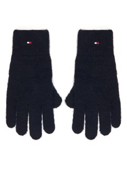 Rękawiczki Damskie Tommy Hilfiger Flag Fluffy AW0AW17797 Granatowy ze sklepu eobuwie.pl w kategorii Rękawiczki damskie - zdjęcie 185908565