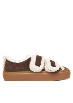 Sneakersy Inuikii Shearling Low Velcro 1001.001.0231 Brązowy ze sklepu eobuwie.pl w kategorii Buty sportowe damskie - zdjęcie 185908727