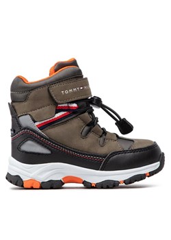 Śniegowce Tommy Hilfiger Tech Bootie T3B5-32542-1487 M Zielony ze sklepu eobuwie.pl w kategorii Buty zimowe dziecięce - zdjęcie 185908989