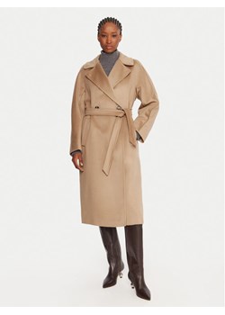 Weekend Max Mara Płaszcz wełniany Resina 2525016102 Beżowy Regular Fit - id: 0000305585691 - marki Max Mara - 185913148 Weekend Max Mara Płaszcz wełniany Resina 2525016102 Beżowy Regular Fit ze sklepu MODIVO w kategorii Płaszcze damskie - zdjęcie 185913148