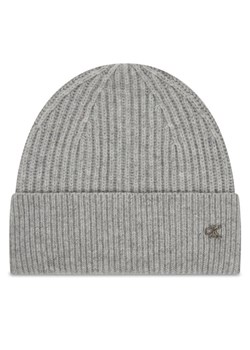 Calvin Klein Czapka Ck Metal Wool Beanie LV04D8032G Szary ze sklepu MODIVO w kategorii Czapki zimowe damskie - zdjęcie 185913356