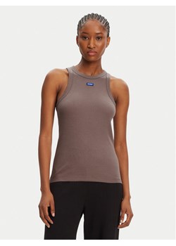 HUGO Top 50508857 Brązowy Slim Fit ze sklepu MODIVO w kategorii Bluzki damskie - zdjęcie 185913468