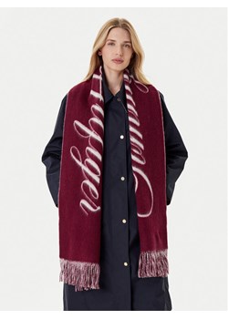 Tommy Hilfiger Szalik Script Logo AW0AW17786 Bordowy ze sklepu MODIVO w kategorii Szaliki i chusty damskie - zdjęcie 185913597
