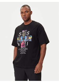 Versace Jeans Couture T-Shirt 79GAHT10 CJ00T Czarny Regular Fit ze sklepu MODIVO w kategorii T-shirty męskie - zdjęcie 185913685