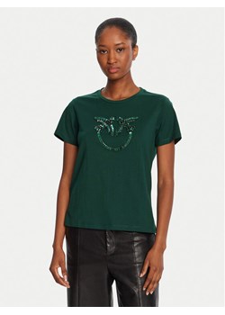 PINKO T-Shirt Quentin 100535 A2RN Zielony Regular Fit ze sklepu MODIVO w kategorii Bluzki damskie - zdjęcie 185913778