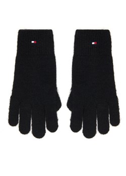 Tommy Hilfiger Rękawiczki Damskie Flag Fluffy AW0AW17797 Czarny ze sklepu MODIVO w kategorii Rękawiczki damskie - zdjęcie 185913988