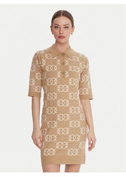PINKO Sukienka dzianinowa Nothing 106039 A2YD Beżowy Regular Fit ze sklepu MODIVO w kategorii Sukienki - zdjęcie 185914036