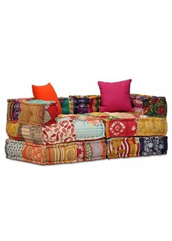 Kolorowa sofa Patchwork modułowa 2-osobowa - Montanex 3D ze sklepu Edinos.pl w kategorii Sofy i kanapy - zdjęcie 185919795