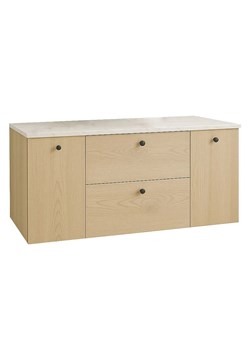 Szafka pod umywalkę nablatową dąb cremona 120 cm - Tavesi 10X ze sklepu Edinos.pl w kategorii Szafki i regały łazienkowe - zdjęcie 185919948