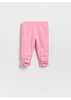 Reserved - Legginsy 3/4 z marszczeniem - różowy ze sklepu Reserved w kategorii Spodnie dziewczęce - zdjęcie 185921367