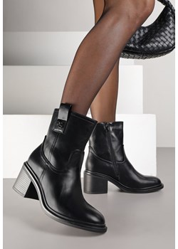 Czarne Botki na Obcasie Vices z Ozdobą Alerrise - id: 398821 - marki born2be - 185921817 Czarne Botki na Obcasie Vices z Ozdobą Alerrise ze sklepu born2be.pl w kategorii Botki - zdjęcie 185921817