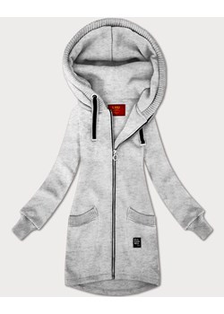 Damska bluza ze swetrowymi wstawkami LHD jasny szary (AMG-172A) ze sklepu goodlookin.pl w kategorii Bluzy damskie - zdjęcie 185921985