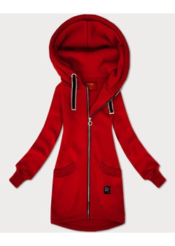 Damska bluza ze swetrowymi wstawkami LHD czerwona (AMG-172A) ze sklepu goodlookin.pl w kategorii Bluzy damskie - zdjęcie 185922015