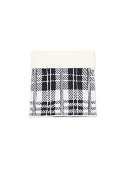Cropp - Dzianinowa spódnica mini w kratę - biały ze sklepu Cropp w kategorii Swetry damskie - zdjęcie 185924159