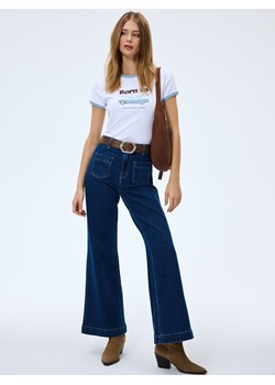 Mohito - T-shirt z nadrukiem - błękitny ze sklepu Mohito w kategorii Bluzki damskie - zdjęcie 185927626