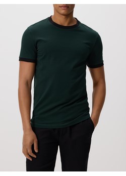 Reserved - Bawełniany t-shirt slim fit - ciemnozielony ze sklepu Reserved w kategorii T-shirty męskie - zdjęcie 185929136
