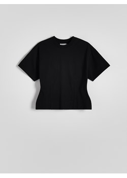 Reserved - Taliowany t-shirt - czarny ze sklepu Reserved w kategorii Bluzki damskie - zdjęcie 185930429