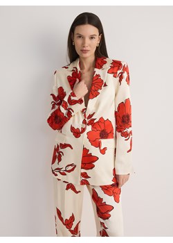 Reserved - Wzorzysta marynarka oversize - wielobarwny ze sklepu Reserved w kategorii Marynarki damskie - zdjęcie 185932187