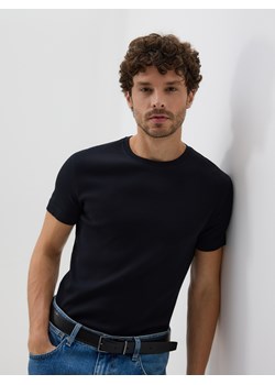 Reserved - Bawełniany t-shirt slim fit - czarny ze sklepu Reserved w kategorii T-shirty męskie - zdjęcie 185932585