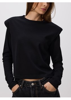 Reserved - Longsleeve z poduszkami na ramionach - czarny ze sklepu Reserved w kategorii Bluzki damskie - zdjęcie 185932845