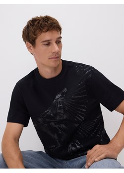 Reserved - T-shirt comfort z nadrukiem - czarny ze sklepu Reserved w kategorii T-shirty męskie - zdjęcie 185933045