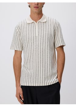 Reserved - Koszulka polo comfort w paski - złamana biel ze sklepu Reserved w kategorii T-shirty męskie - zdjęcie 185933585