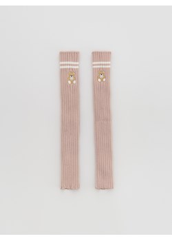 Reserved - Ocieplacze na nogi z haftem - brudny róż ze sklepu Reserved w kategorii Skarpetki dziecięce - zdjęcie 185934016