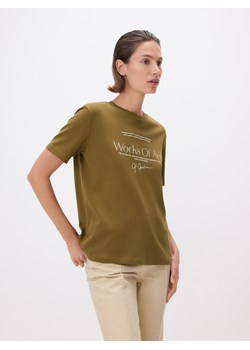 Reserved - T-shirt z nadrukiem - oliwkowy ze sklepu Reserved w kategorii Bluzki damskie - zdjęcie 185934217