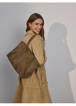 Reserved - Zamszowa torebka shopper - brązowy ze sklepu Reserved w kategorii Torby Shopper bag - zdjęcie 185934347