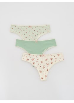Reserved - Majtki typu brazyliany 3 pack - jasnozielony ze sklepu Reserved w kategorii Majtki damskie - zdjęcie 185934757