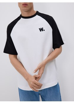 Reserved - T-shirt oversize z raglanowym rękawem - biały ze sklepu Reserved w kategorii T-shirty męskie - zdjęcie 185936236
