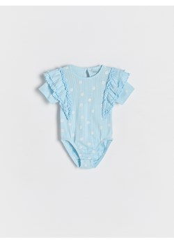 Reserved - Bawełniane body z falbanami - jasnoniebieski ze sklepu Reserved w kategorii Odzież dla niemowląt - zdjęcie 185937439