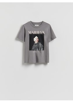 Reserved - T-shirt Marilyn Monroe - ciemnoszary ze sklepu Reserved w kategorii Bluzki damskie - zdjęcie 185939649