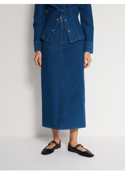Reserved - Spódnica midi - indigo jeans ze sklepu Reserved w kategorii Spódnice - zdjęcie 185939885
