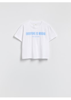 Reserved - T-shirt z nadrukiem - kremowy ze sklepu Reserved w kategorii Bluzki damskie - zdjęcie 185939927