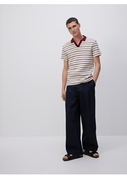 Reserved - Strukturalne polo regular fit - bordowy ze sklepu Reserved w kategorii T-shirty męskie - zdjęcie 185940219