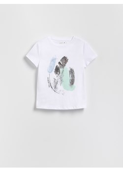 Reserved - T-shirt z nadrukiem - biały ze sklepu Reserved w kategorii Bluzki damskie - zdjęcie 185940596