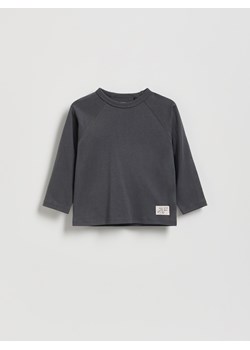 Reserved - Bawełniany longsleeve - ciemnoszary ze sklepu Reserved w kategorii T-shirty chłopięce - zdjęcie 185940928