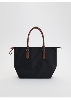 Reserved - Tkaninowa torebka shopper - czarny ze sklepu Reserved w kategorii Torebki damskie - zdjęcie 185941155