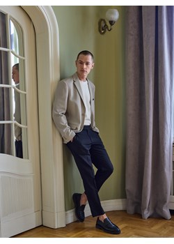 Reserved - Garniturowe spodnie slim fit - czarny ze sklepu Reserved w kategorii Spodnie męskie - zdjęcie 185941756